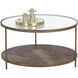 Concord 33 X 18 inch Clear / Antique Brass Coffee Table
